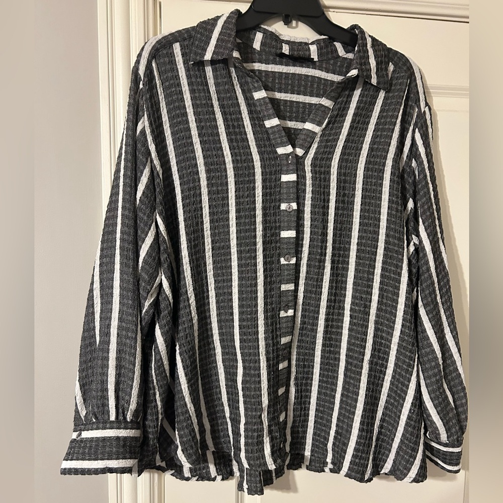 Jane & Delancey Womens 3x Button Down Blouse Top